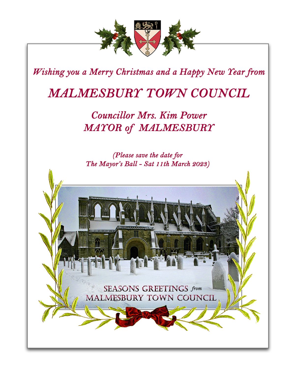 Christmas Wishes from the Mayor and Malmesbury Town Council