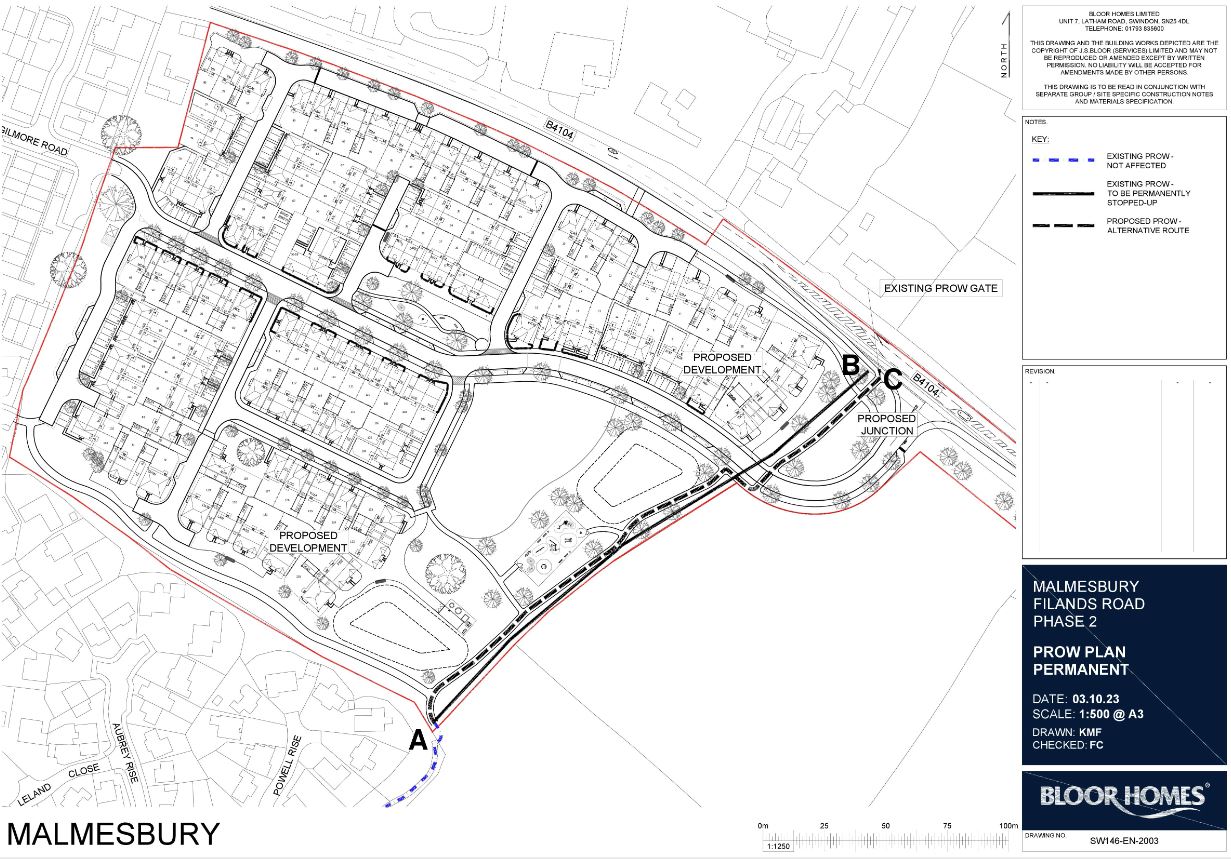 Footpath amendment - new Filands Bloor development